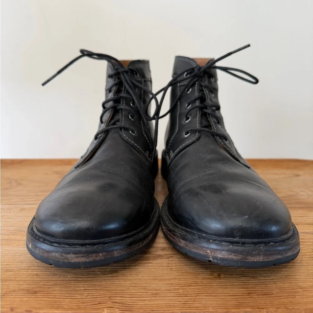 Clarks SMART Clarkdale Bud Black Burnished Lea Lace Up Boots Shoes Men’s US 11